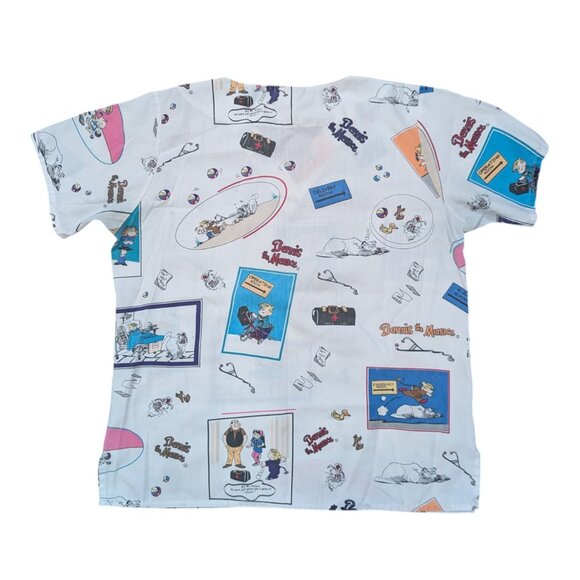 Dennis the Menace Scrub Top Womens Size M Pediatric Cartoon Nurse Wear - Picture 2 of 7